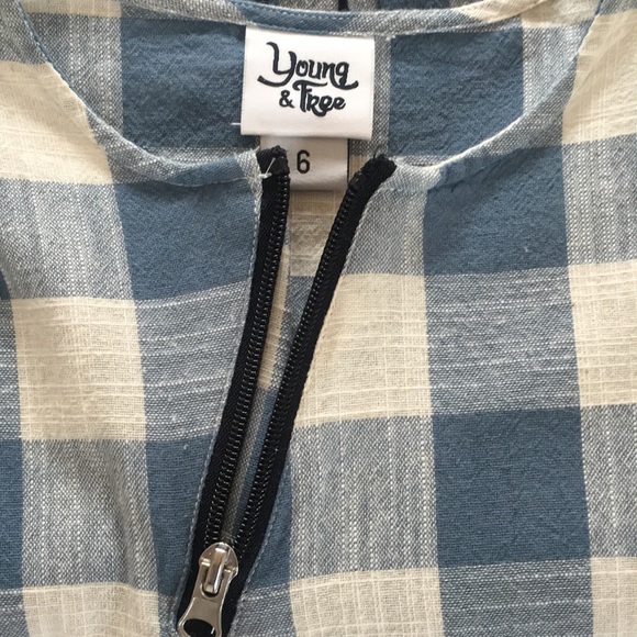 NWOT Yound and Free Checkered Linen Dress - Picture 5 of 5